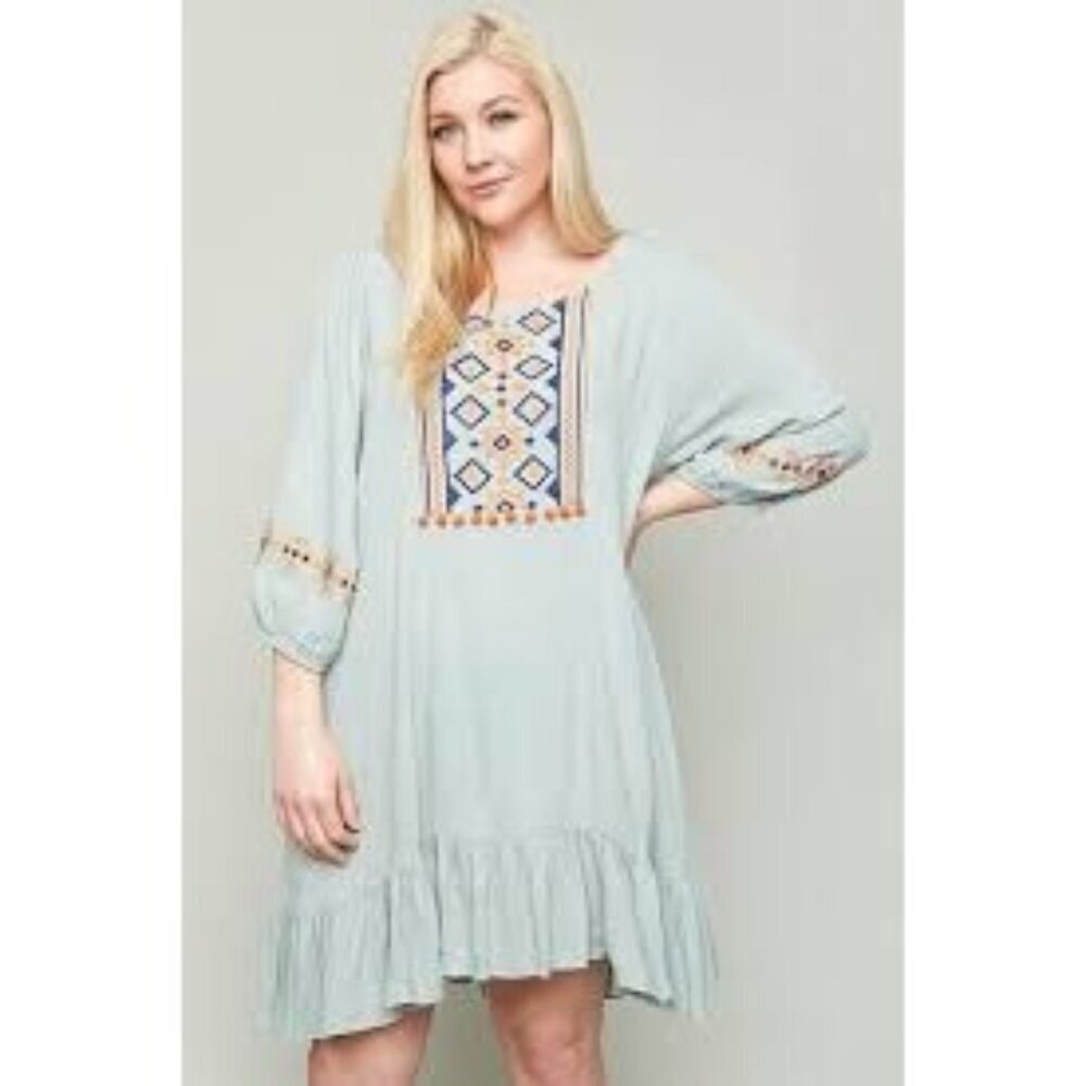 Hayden NWT Women's Short Sleeve Mini Dress Gray Size M
